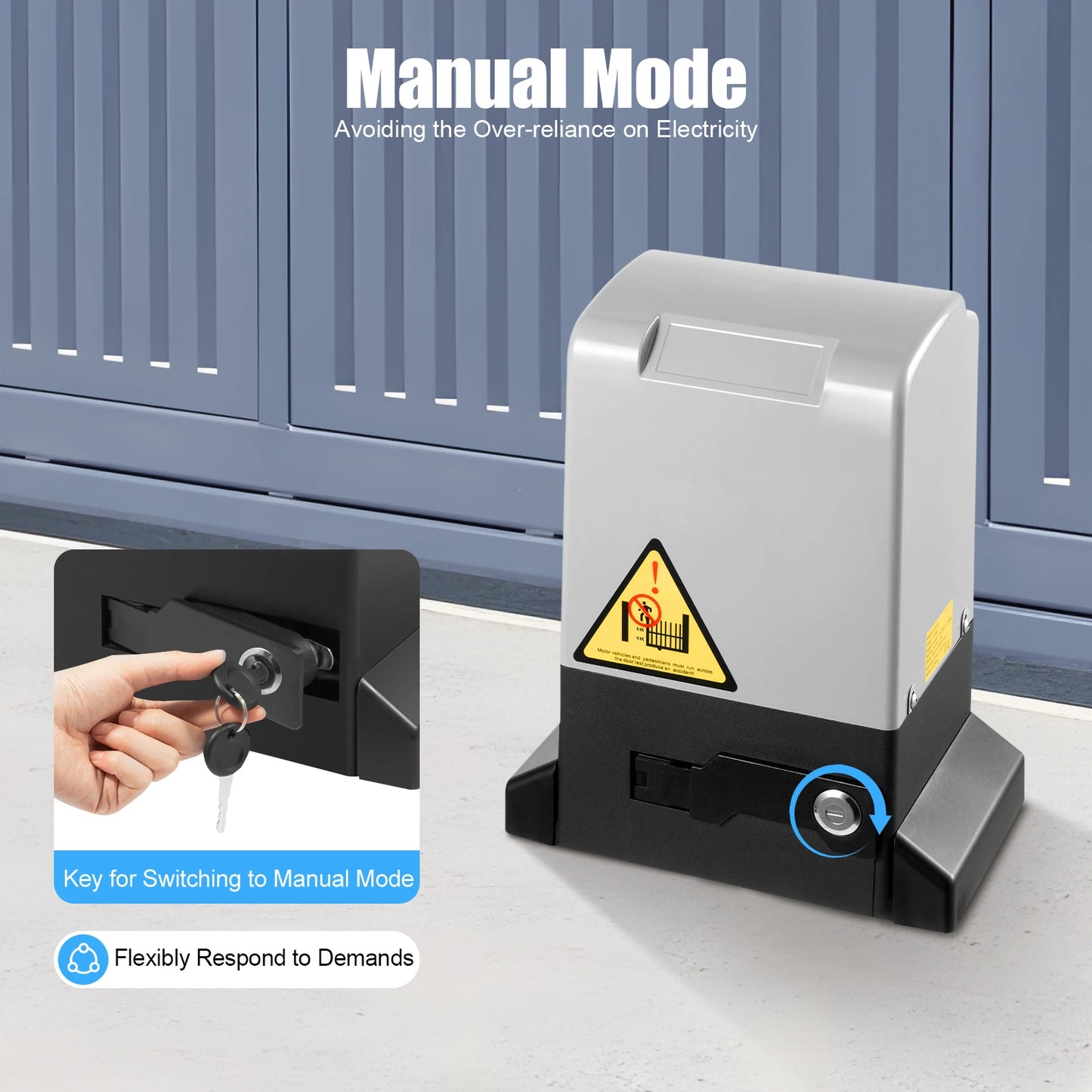 Automatic Gate Opener with 6pcs Sliding Door Gear Rack, 750W Electric Sliding Gate Opener 1600Kg 12m Automatic Sliding Gate Drive Low Noise 50dB Automatic Gate Opener Electric Gate Opener Kit with 2 Remote Control & 2 Infrare