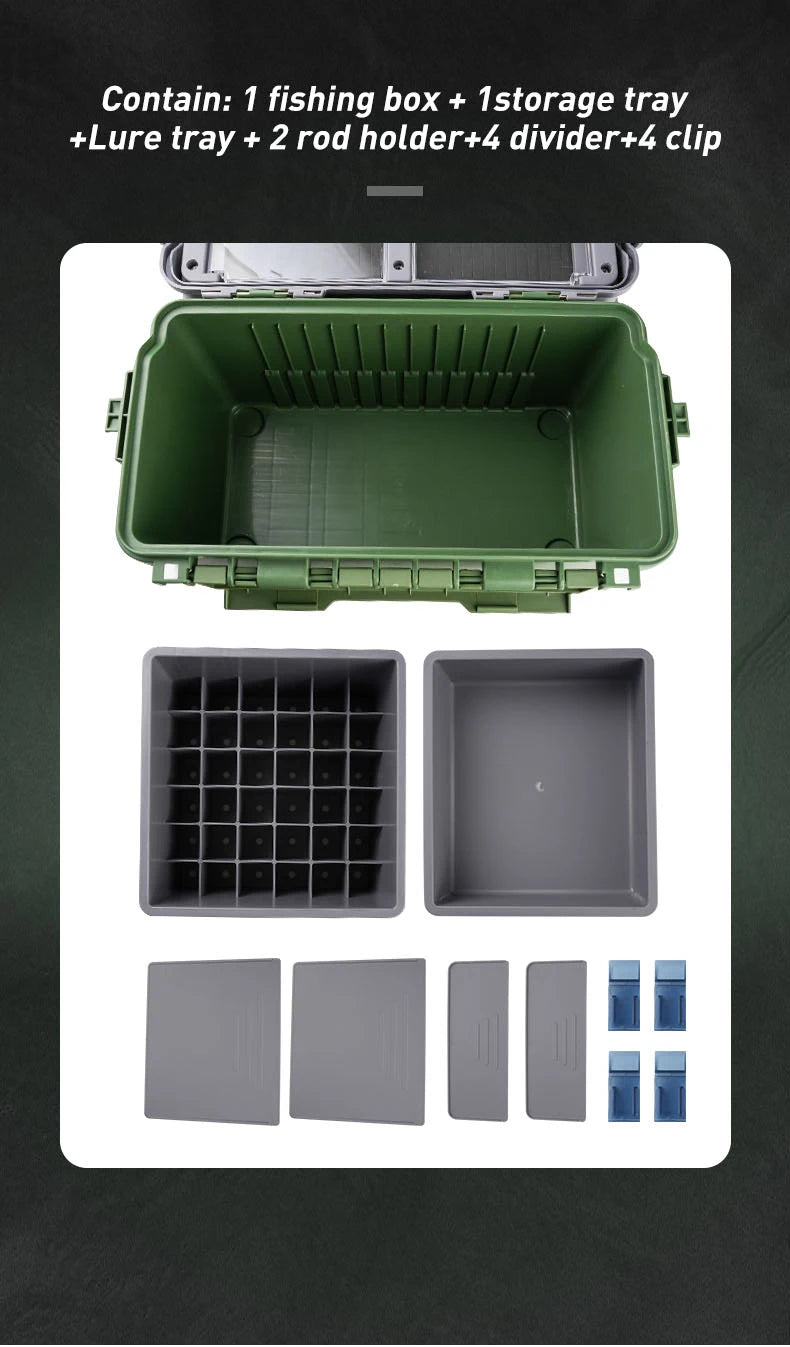 Large Fishing Tackle Box Multifunction Capacity Stand Rod Holder Cup Holder High Quality Plastic Egi Box Fishing Box - Shoppiline