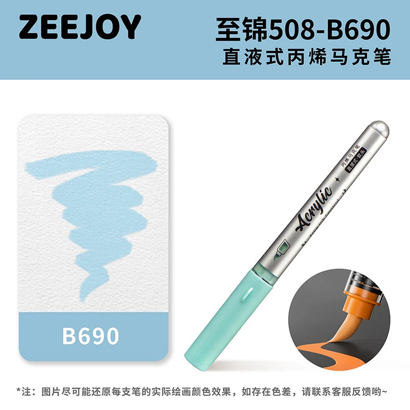 ZEEJOY 120/12/1 Colors Direct Liquid Acrylic Marker Pens Waterproof Pen Soft Brush Nib for Manga School Art Supplies Stationery