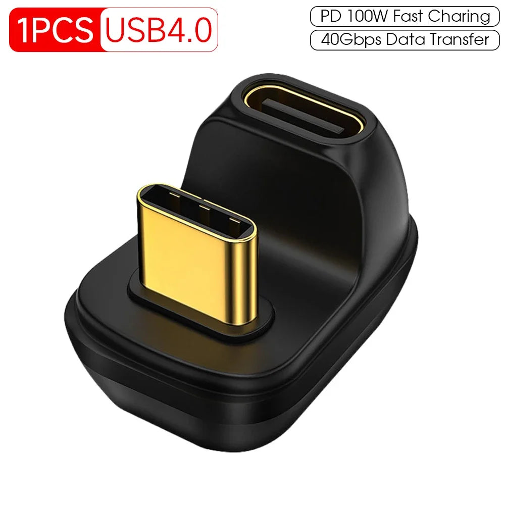 40MB/s 40Gbps Usb C Angle 180 Degree Adapter Thunderbolt 3 4 Usb 2/4 Type C Male To Female Converter 100W Fast for phone Tablet