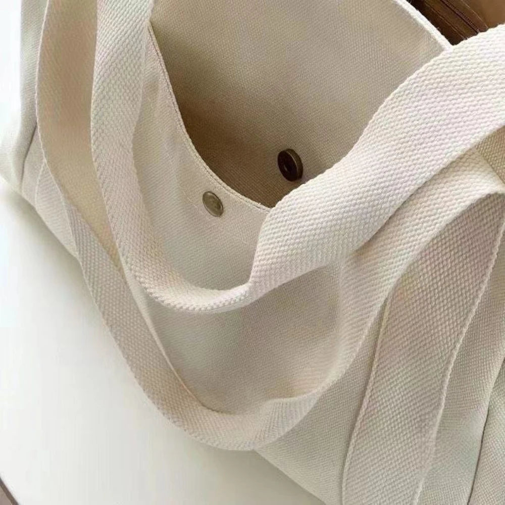 Große Kapazität Canvas Tragetaschen für Arbeit Pendeln Tragetasche College Stil Student Outfit Buch Umhängetasche Einkaufstasche