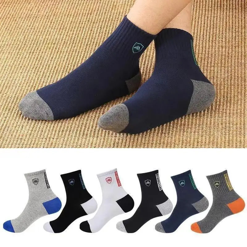 2026 New 5/10 Pairs Men's Sports Crew Socks Breathable Moisture Wicking Anti-Odor Basketball Running Socks
