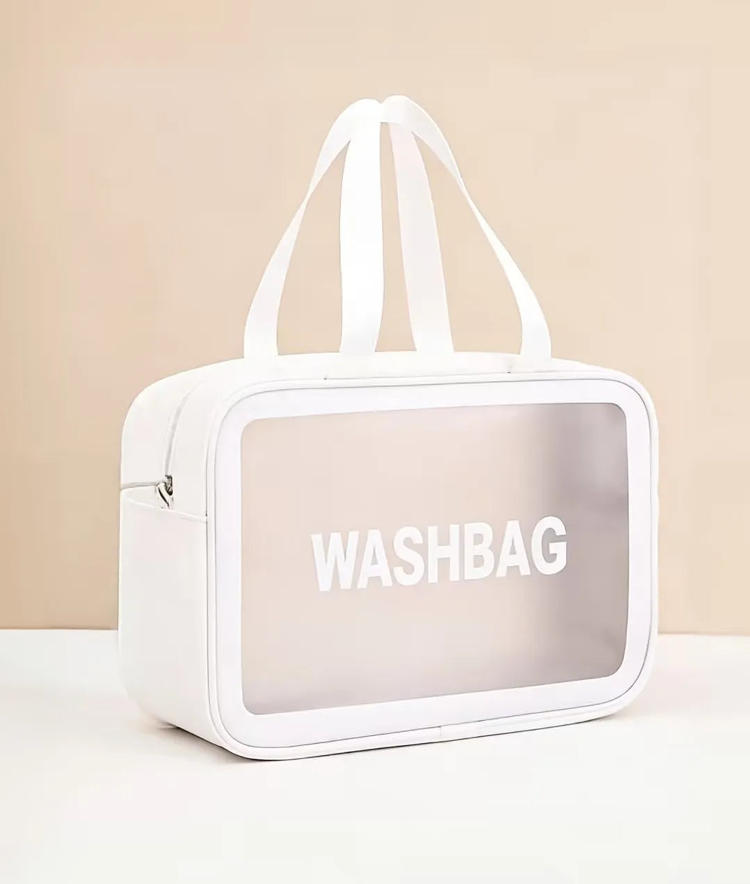 HOMEFISH Single Layer Transparent PVC Waterproof Cosmetic Bag, Portable Large Capacity Dustproof Travel Makeup Handbag