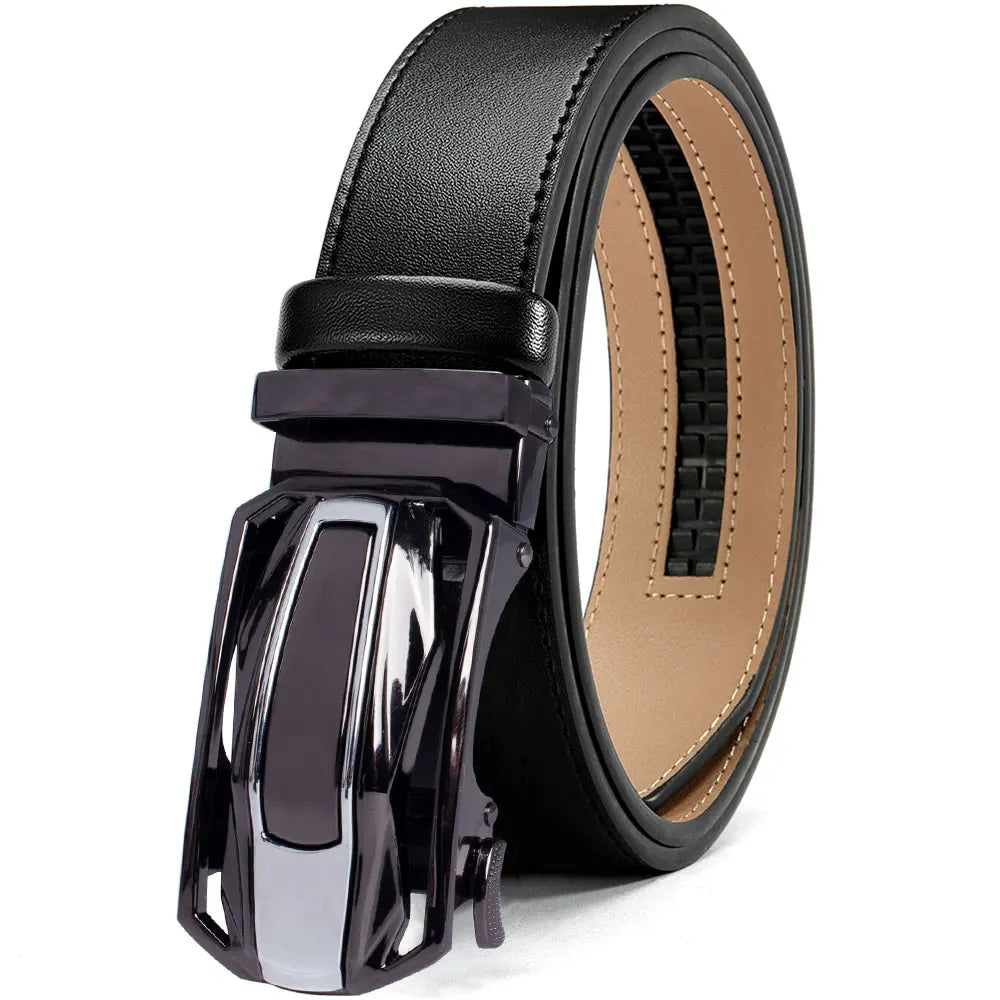 Men Belts Leather Waist Strap Male Automatic Buckle Waistband Mens High Quality Girdle Belts for Women Men Gifts 105 115  125cm