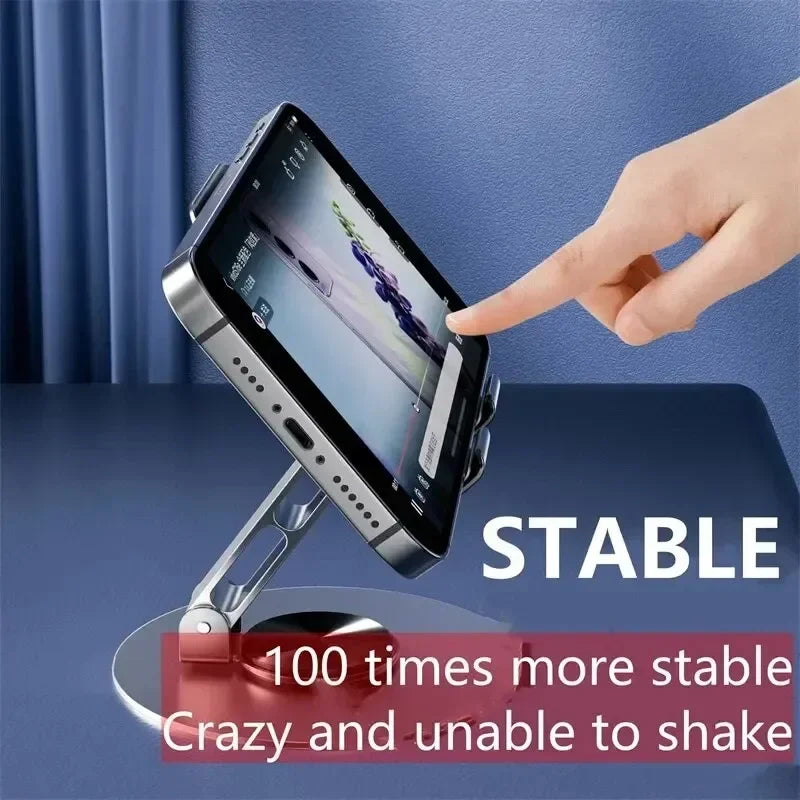 Adjustable Folding 720° Rotating Aluminum Alloy Tablet Holder Portable Stand for iPad Mobile Phone Desktop Live Mount