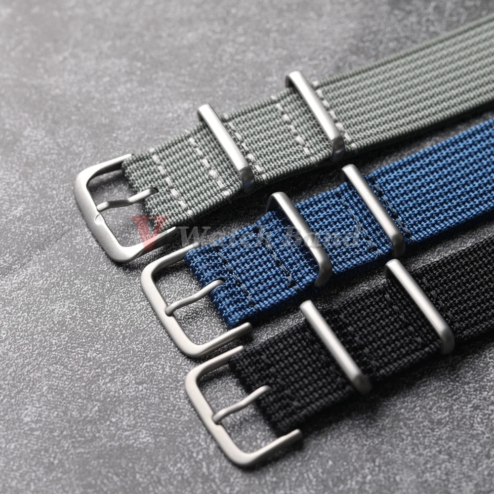 Neues geripptes Nylonarmband Nylon Uhrenarmband 18mm 20mm 22mm Uhrenarmbandzubehör für Militäruhrenarmband Armbänder