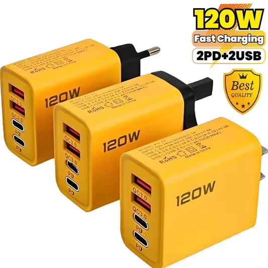 2 USB 2 Type Multi Port Wall Charger USB PD Adapter For Xiaomi iPhone 13 12 for Samsung Mobile Phone Plug Charging