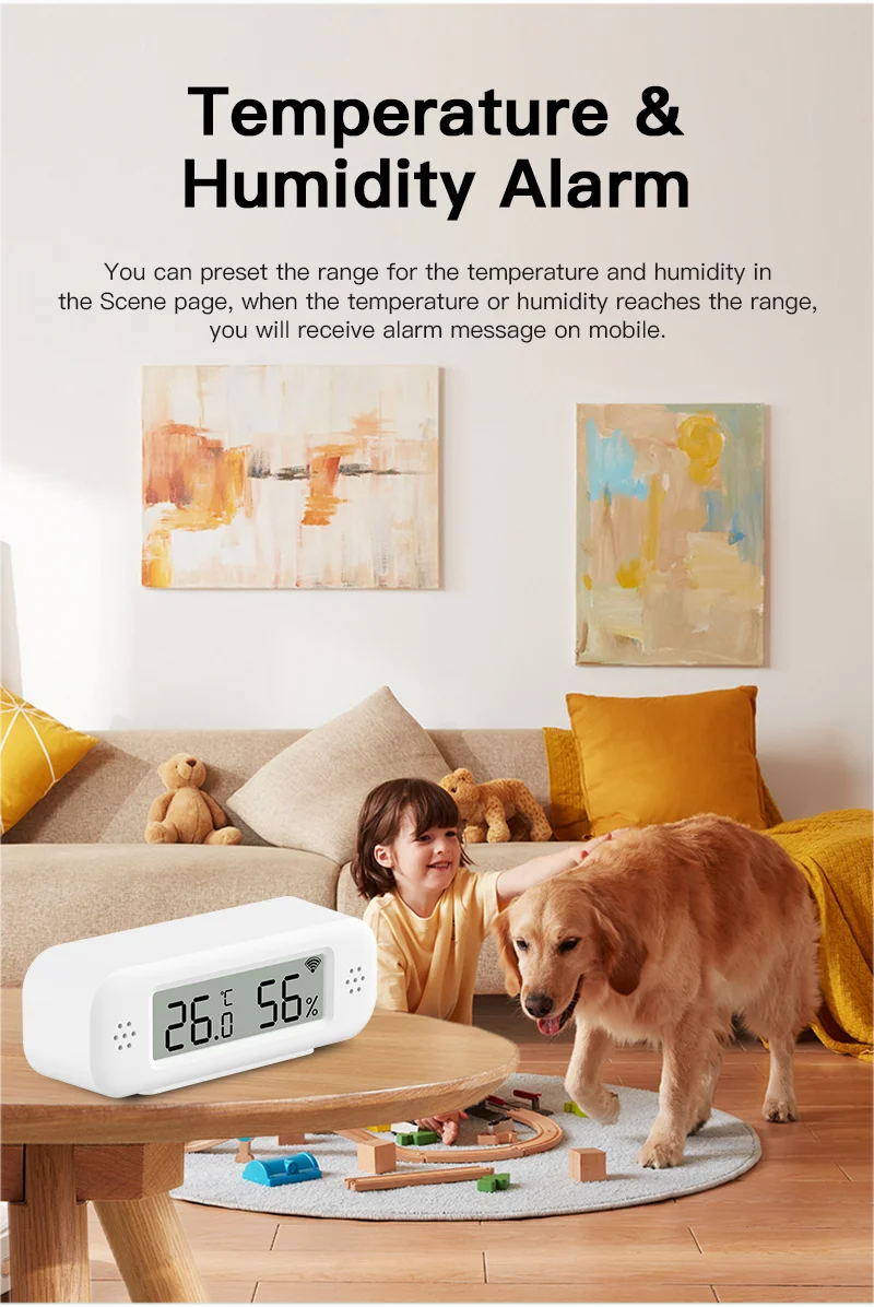 1~4pcs Tuya Zigbee 3.0 Mini Temperature Humidity Sensor For Smart Home Thermometer Hygrometer APP Remote Work with Yandex Alexa