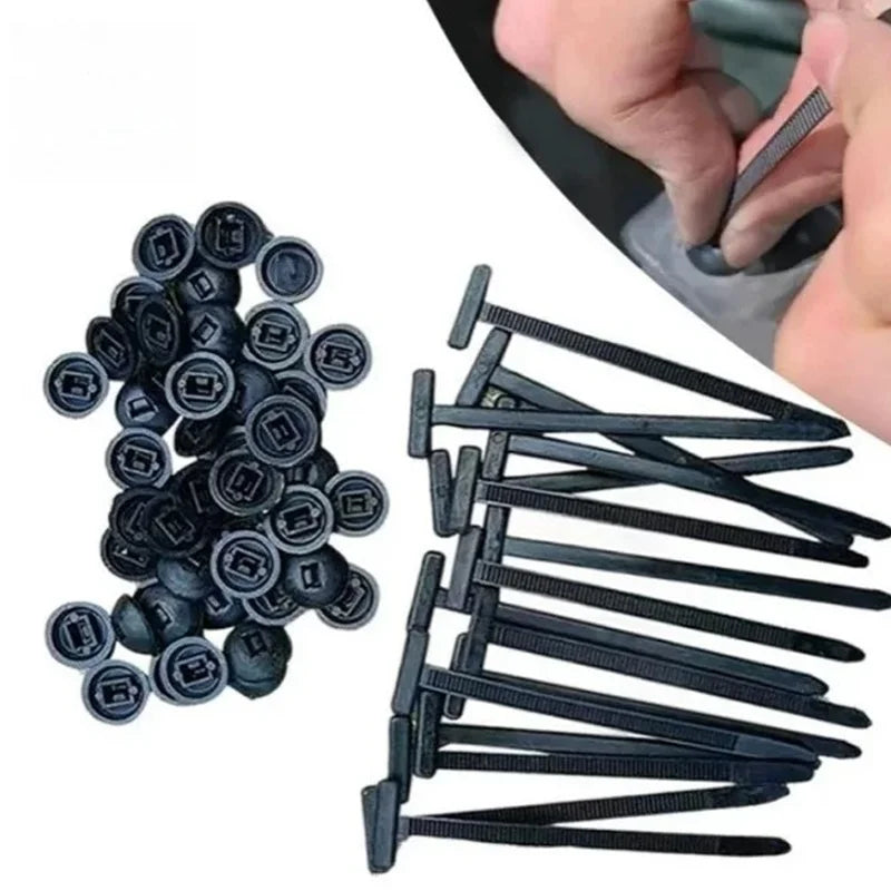 Nylon Universal Cable Tie Buckle-Heavy Duty Zip Ties Holder with Pin & Button Design Plastic Cable Ties Tool Fasteners Car Body