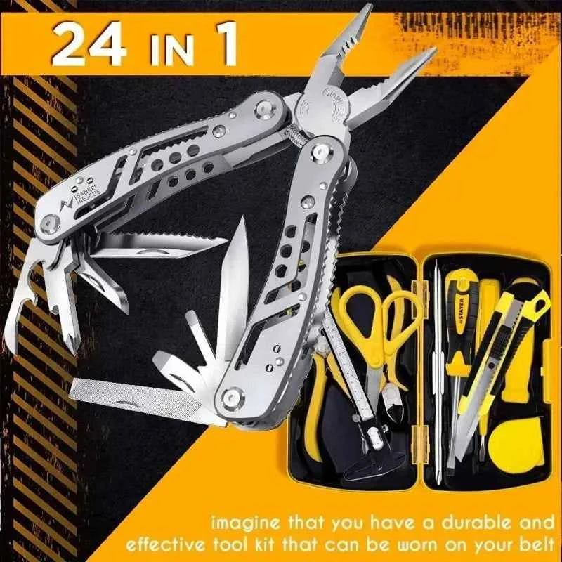 Compact Pocket Multitool with 420 Steel Pliers Essential EDC Gear for Camping, Hunting First Aid Repairs