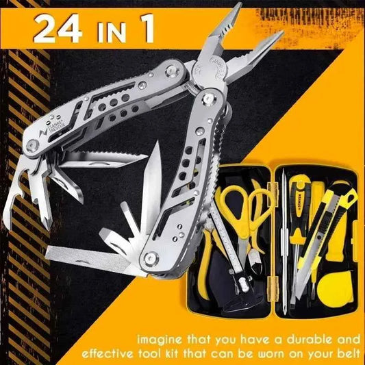 Compact Pocket Multitool with 420 Steel Pliers Essential EDC Gear for Camping, Hunting First Aid Repairs