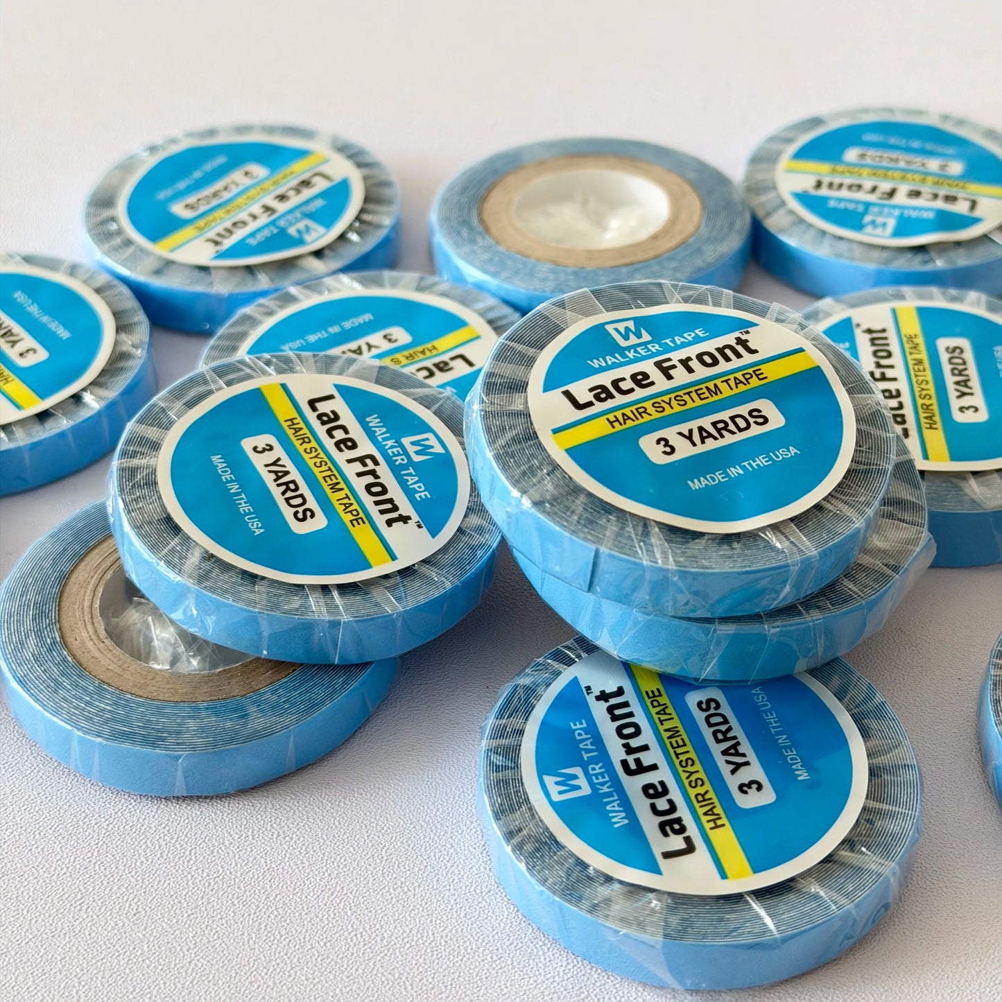 30PCS/20PCS/10PCS/5PCS/1PCS  0.8 CM*3 Yards Super Hair Blue Tape Double-Sided Adhesive Tape for Hair Extension/Lace Wig/Toupee