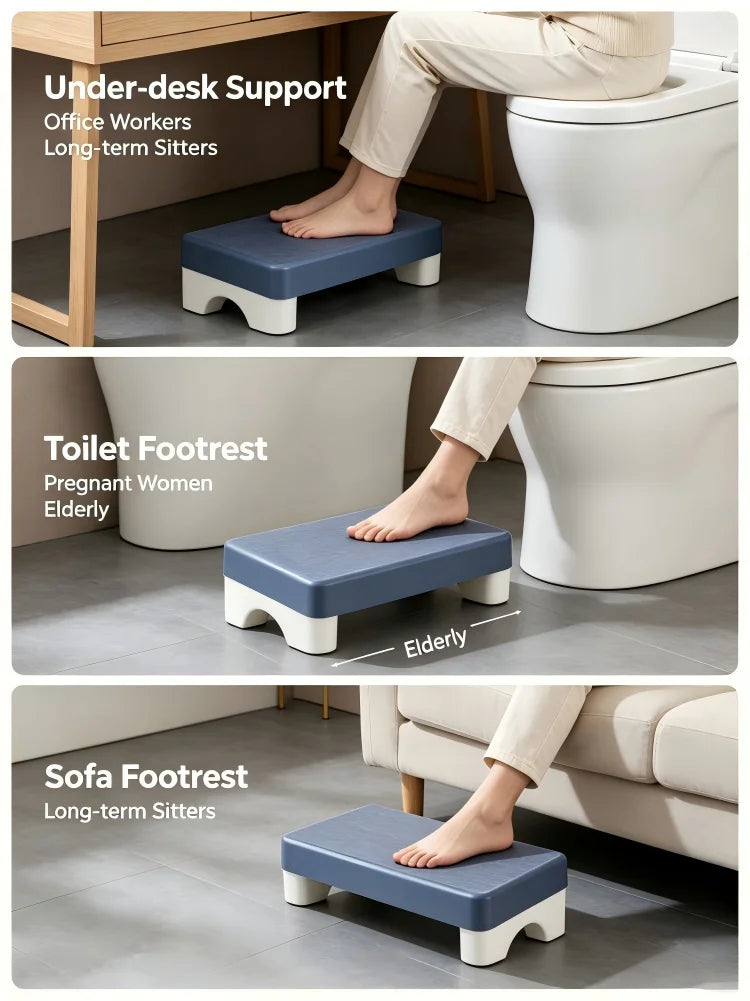 Ergonomic PP Footrest Under Desk Foot Stool Comfortable Space-Saving Foot Rest for Office Work Study Sofa Home