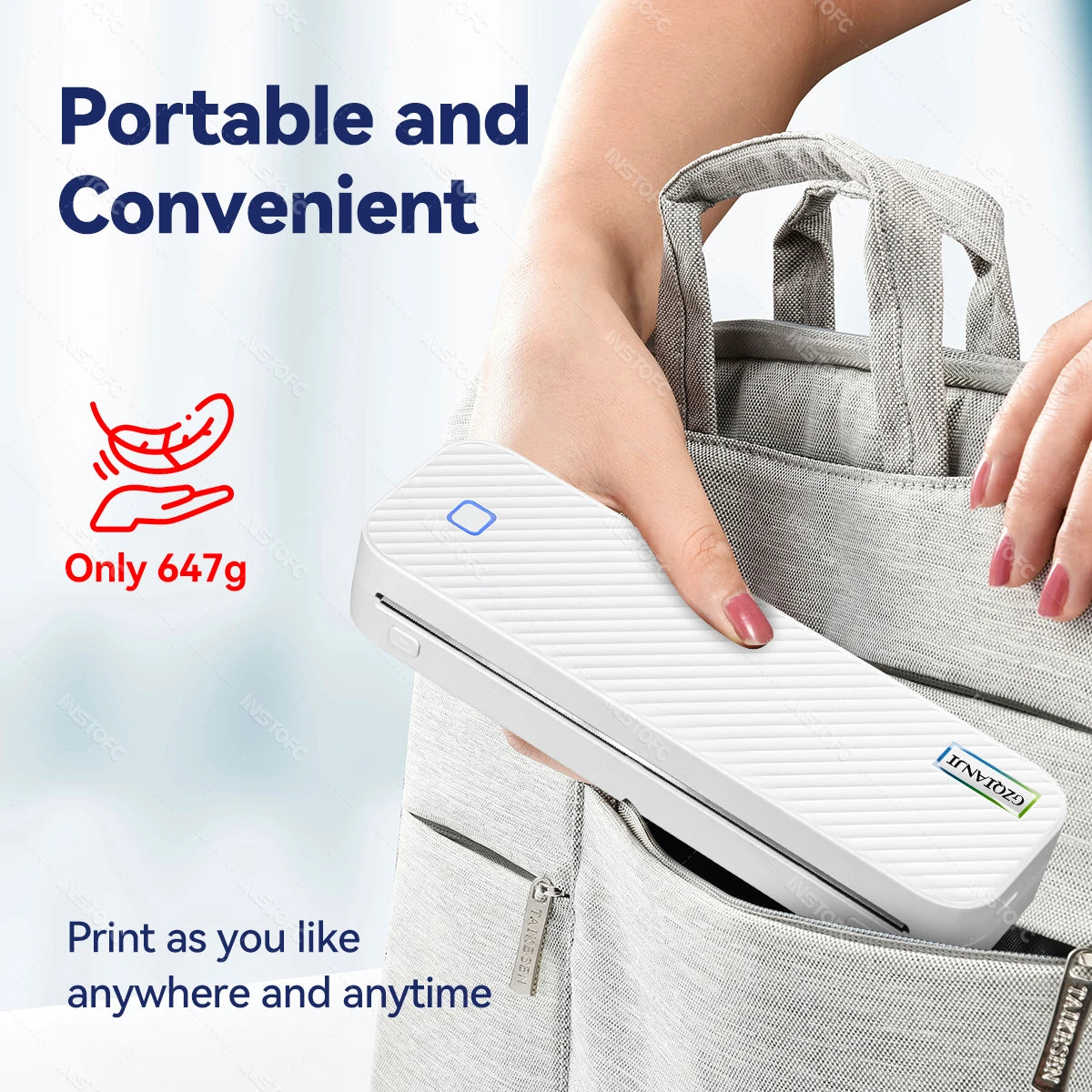 Portable A4 Thermal Printer Bluetooth Photos PDF Document Printing Machine Folded Rolls Paper For Office Work Home School Travel - Shoppiline