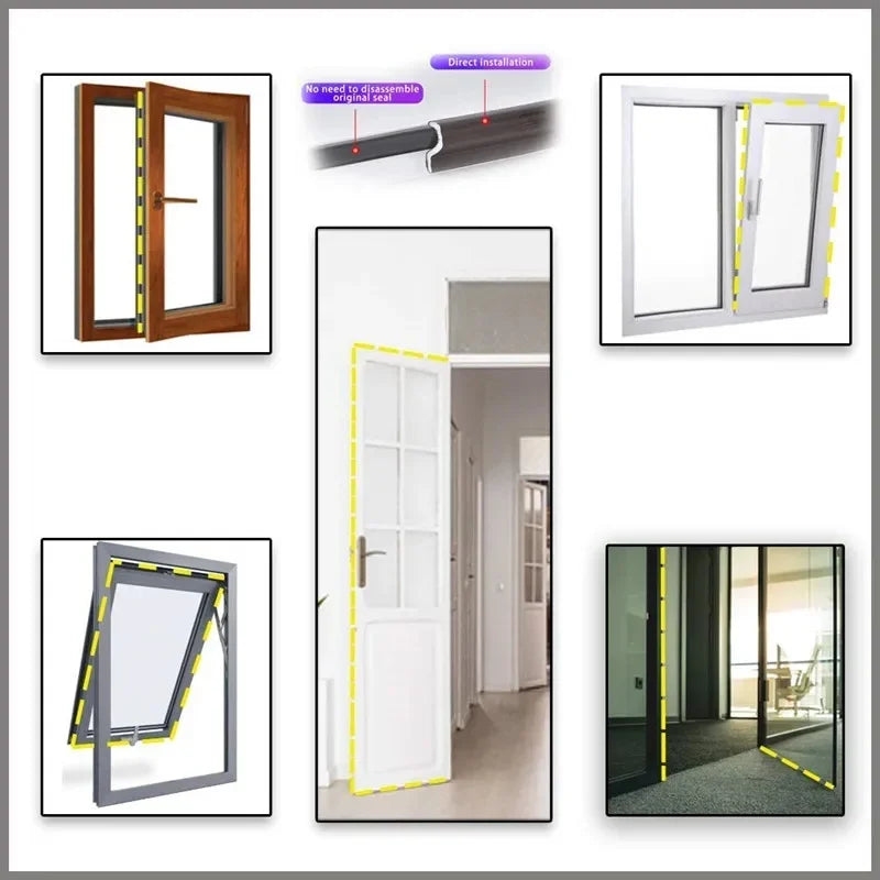6-40M Casement Window Seal Tape Soundproof Acustic Foam Tape for Weather Stripping Door Seal Gap Filler Noise Reductian Artifact