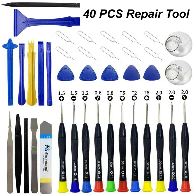 40 in 1 Mobile Phone Repair Tools Disassemble Repair Set for iPhone Screwdriver Combination Skid Multi Function Disassembly Kit - Shoppiline