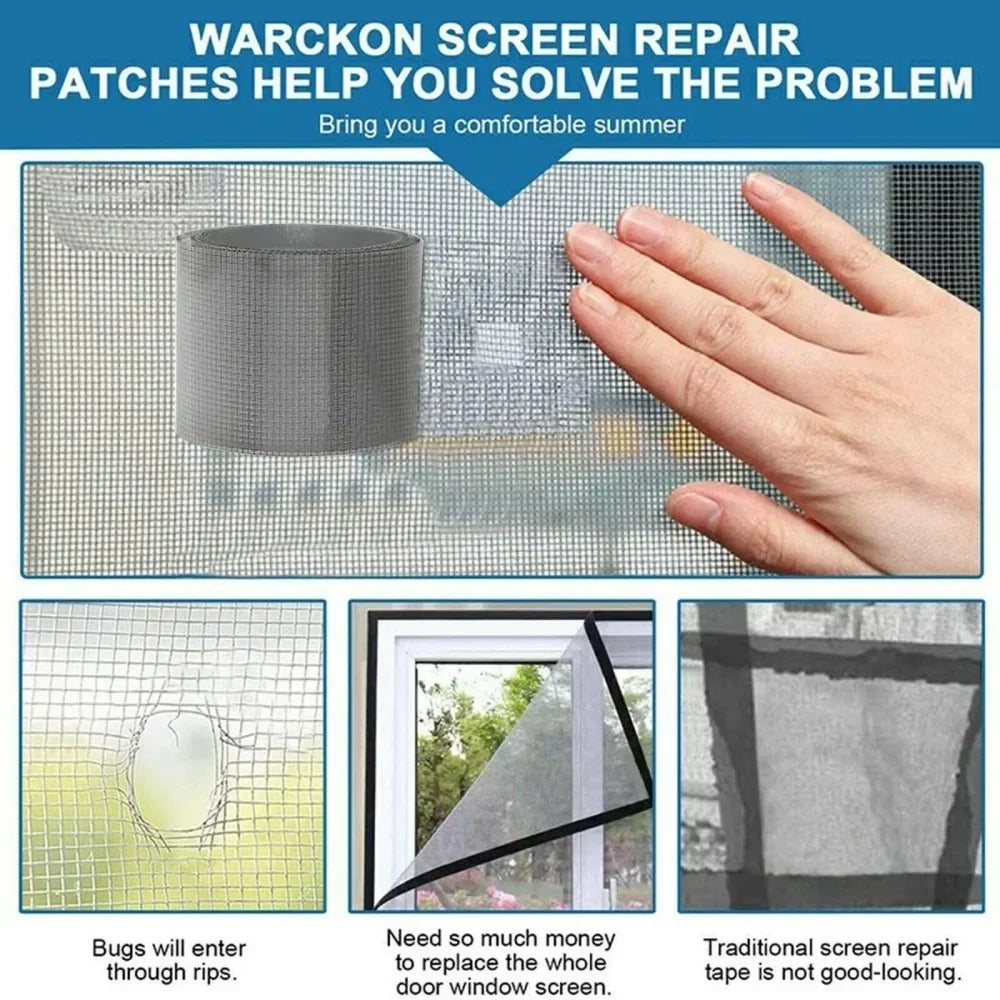 Strong Window Screen Repair Tape Waterproof Anti Mosquito Door Mesh Patch Tape Broken Holes Repair Essential Accessories Tool