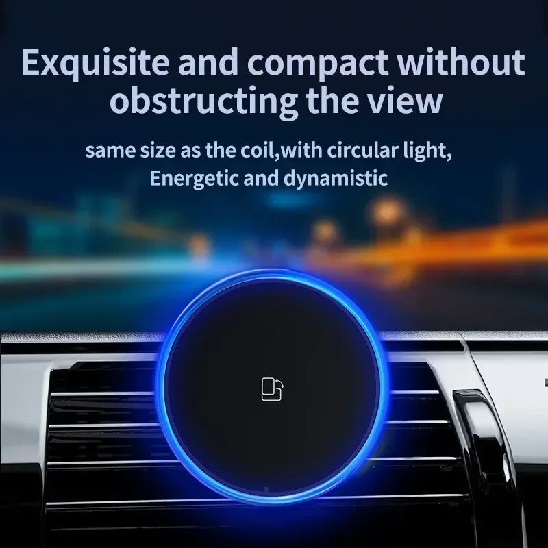 Magnetic Car Wireless Charger RGB For iPhone12 13 14 15 16 17 Pro Max Macsafe Car Phone Holder Stand Mount Fast Charging Station - Shoppiline