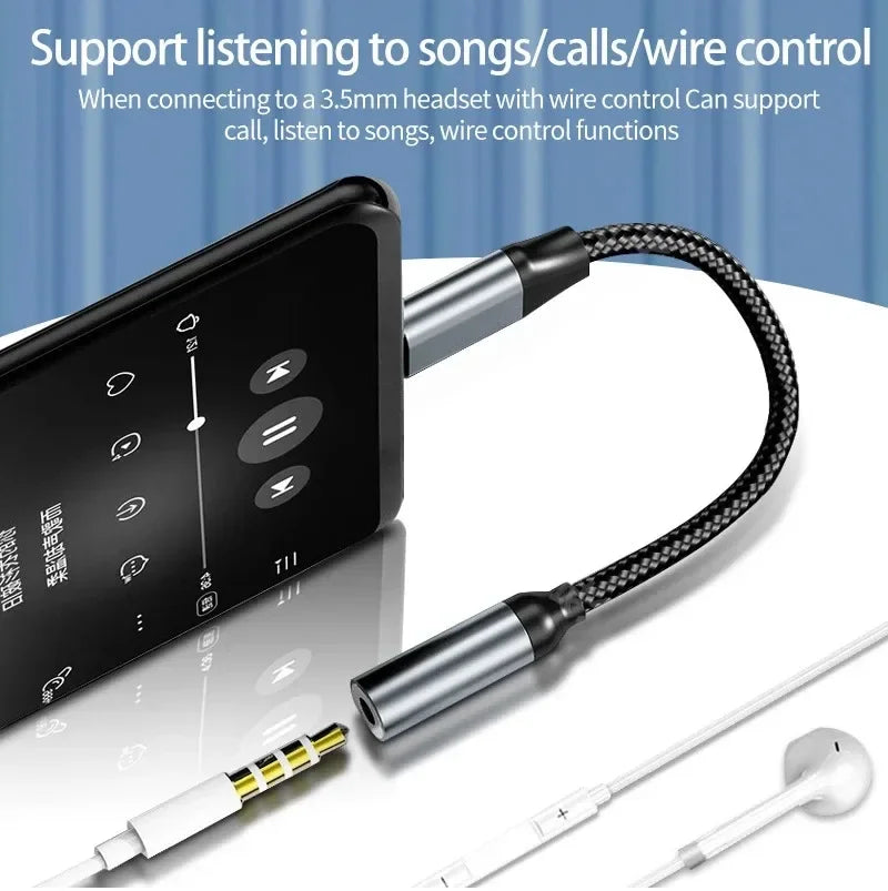 USB C Type C To 3.5mm Aux Adapter Type c 3 5 Jack Audio Cable Earphone Cable Converter for iPhone 15 Pro Samsung Galaxy S24 S23