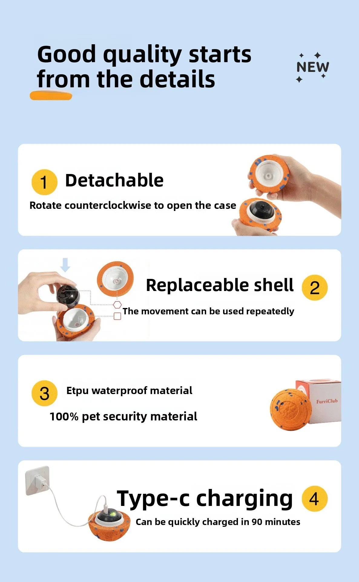 ETPU Dog Bite-Resistant Ball Round Electric Non-Toxic Molar Ball Training Pet Dog Toy Ball Food Grade Certification