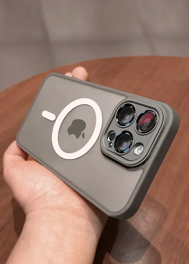 For Magsafe Matte Armor Magnetic Wireless Charging Case For iPhone 11 12 13 14 15 Pro Max Plus Shockproof Lens Protection Cover