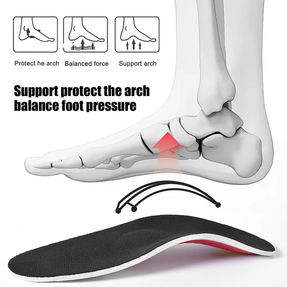 Orthopädische Einlegesohlen mit Fußgewölbestütze für Plattfüße, zur Druckentlastung, mit Luftzirkulation und Dämpfung
