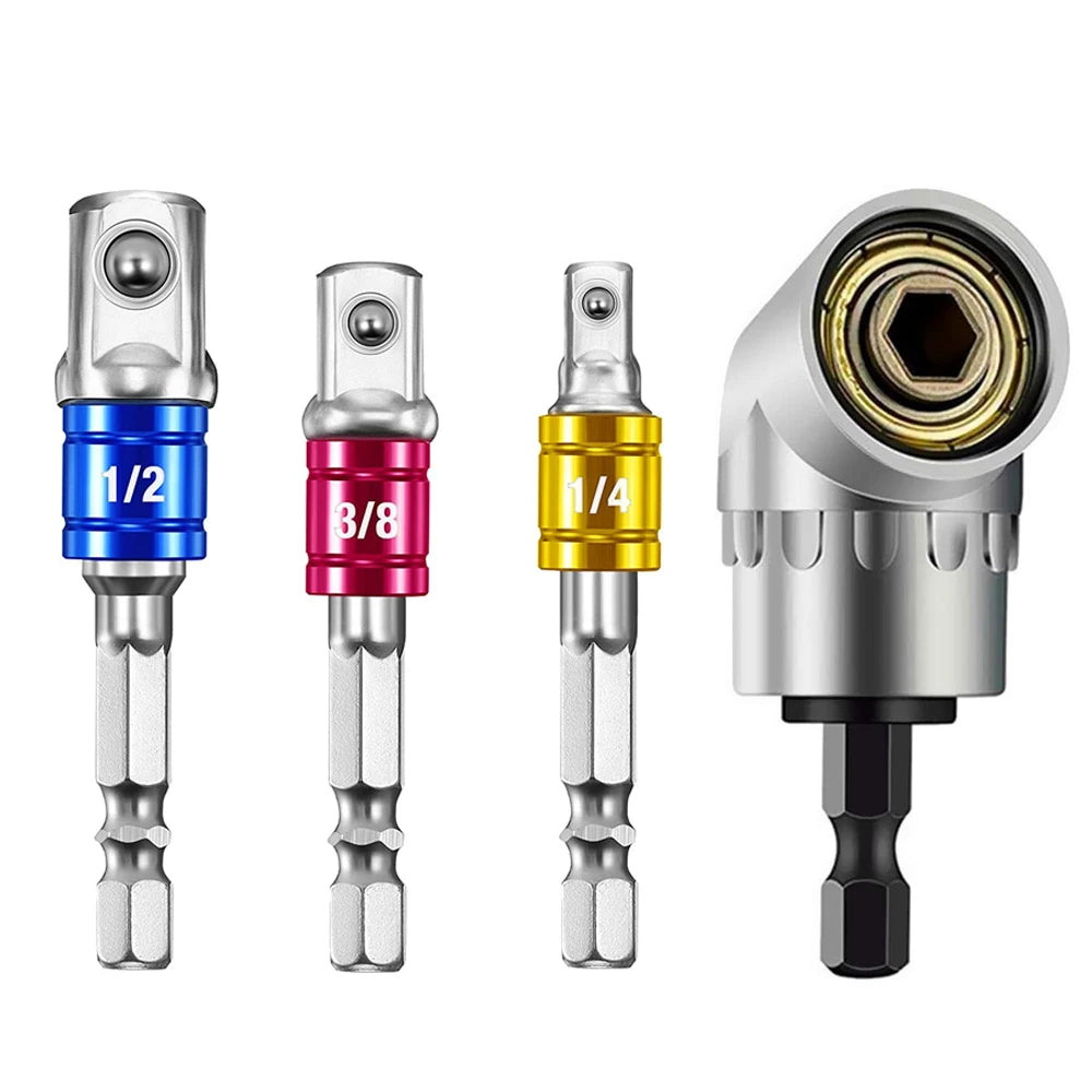 Impact Grade 105 Degree Angle Socket Adapter Power Hand Tool Part Driver Extension Set Screwdriver Holder Drill Nut Attachment