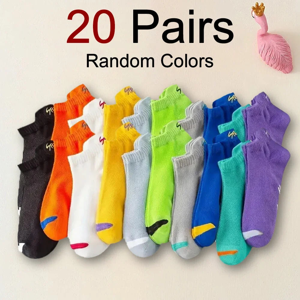 5/10/20/30pairs Simple Stripe Pattern Liner Anklets Socks Comfy Breathable Soft Sweat Absorbent Socks For Men's Outdoor Wearing