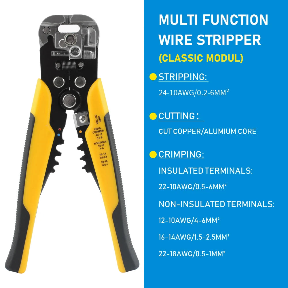 Automatic Cable Wire Stripper Cutter Crimper Electrician Professional Wire Hand Tool Crimping Stripping Cutting Plier