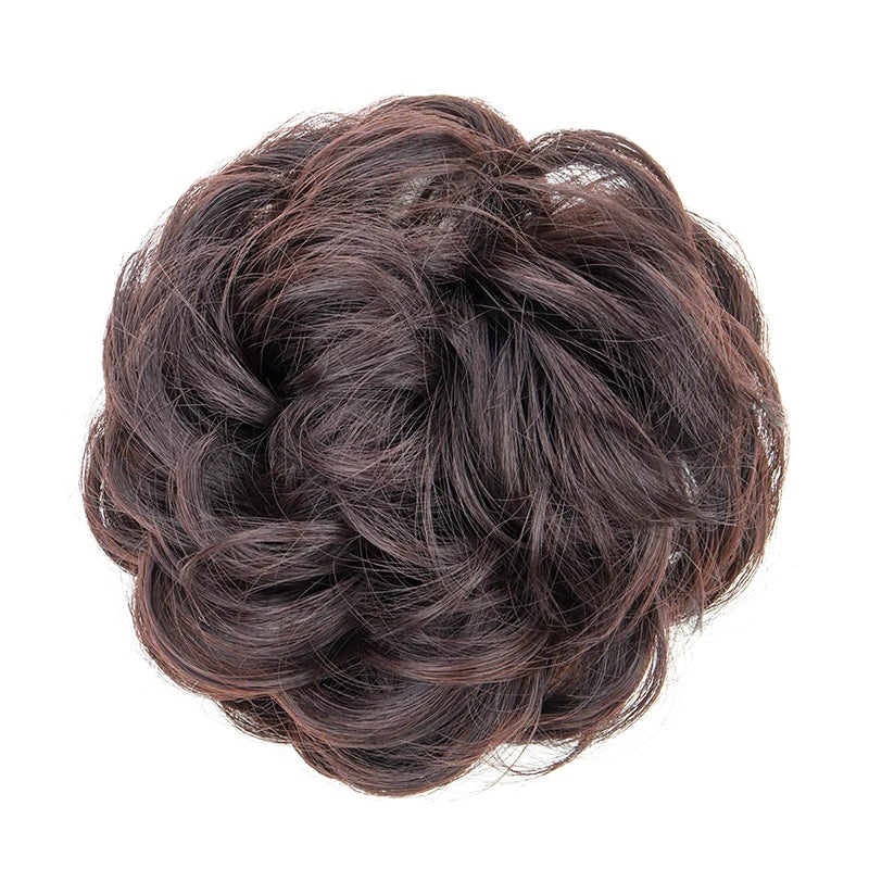 Synthetic Messy Bun Chignon Donut Hair Pad Elastic Hair Rope Rubber Band Black Brown Blonde Hairpiece for Women