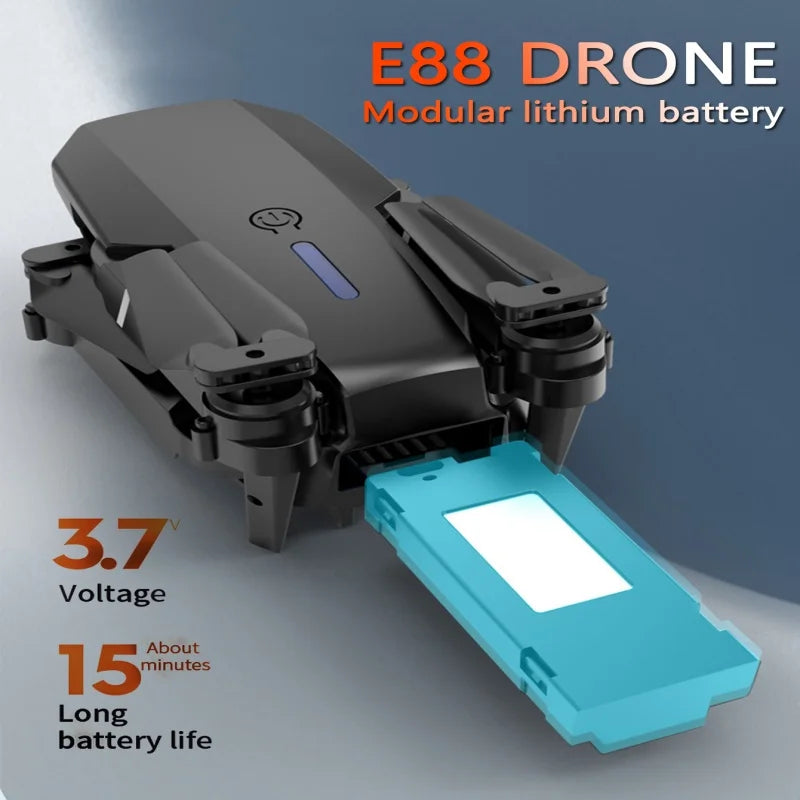 E88 ProIntelligent Folding Drone Supports single/Dual Camera Switching 4KPicture Quality+Wide-angle Shooting WiFiDirect Real-Tim - Shoppiline