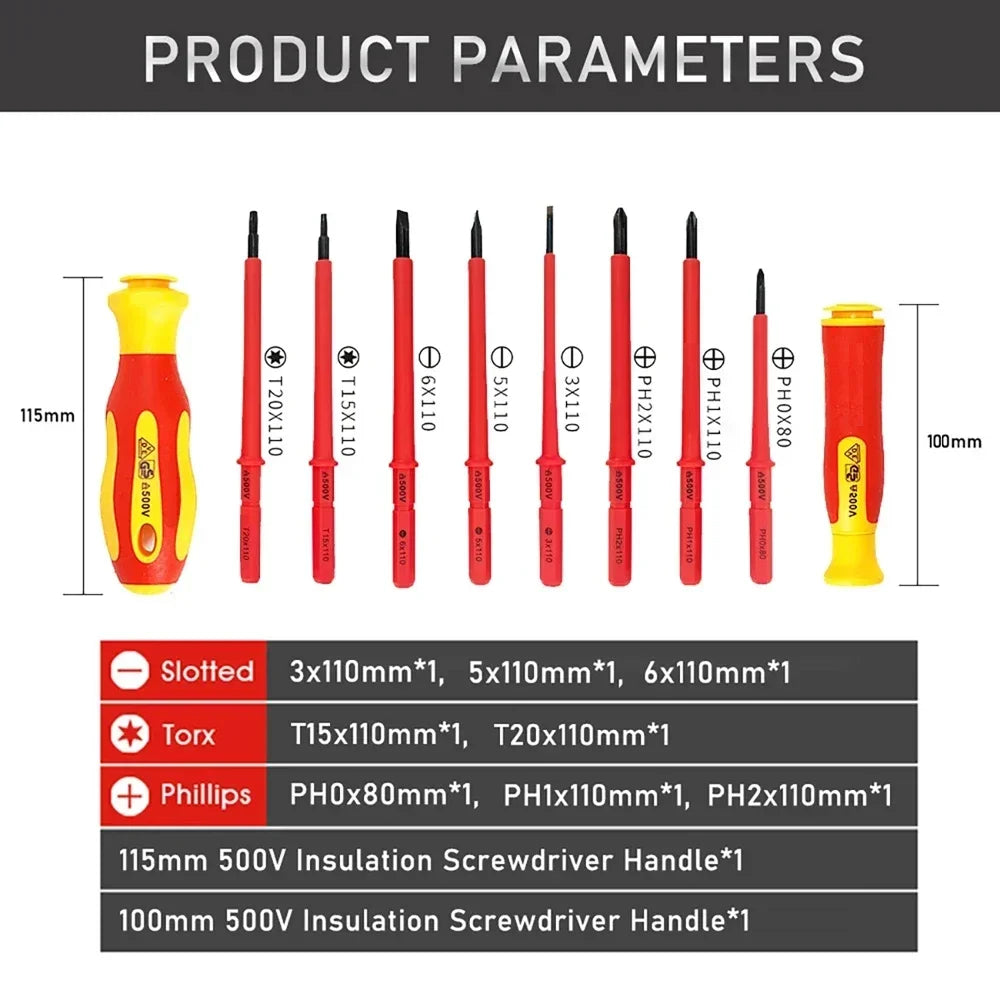 New Hexagonal Screwdriver Insulated Electrician Screwdriver High Hardness Set Magnetic Cross Word Shaped Plum Blossom
