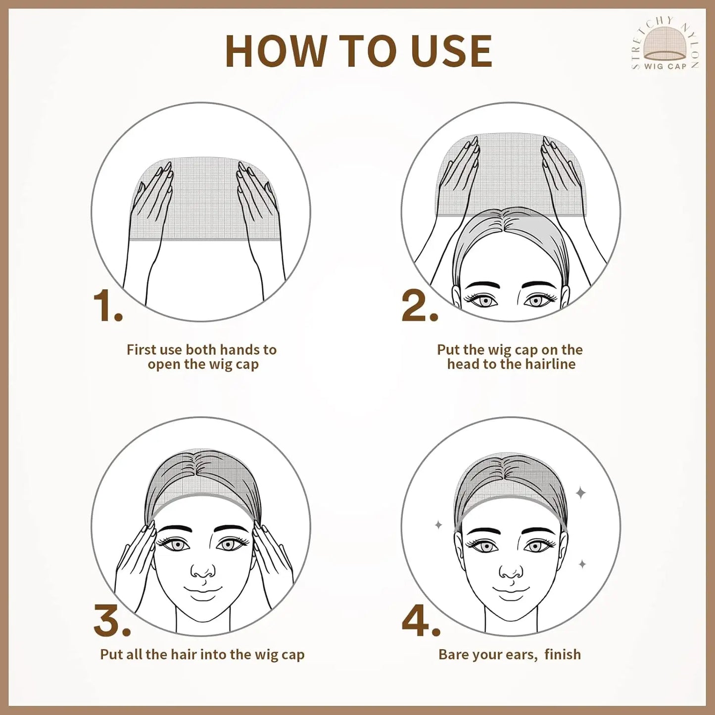 Wholesale New High Quality HD Transparent Wig Cap Nylon Stocking Caps Bulk Elastic wig cap Wig tool for Lace Front Wigs Women ﻿