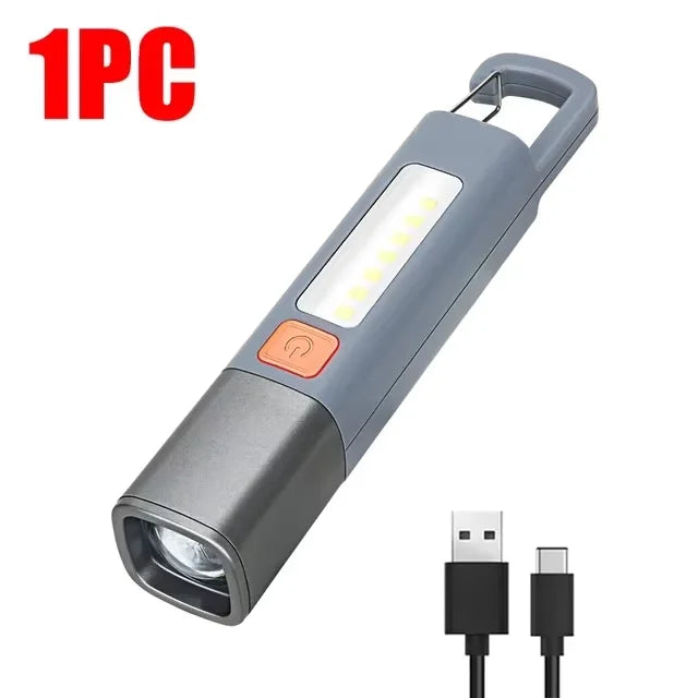LED XPE Mini Portable Torch Super Bright COB Side Lights Zoomable Waterproof Outdoor Fishing Hunting Camping Flashlight