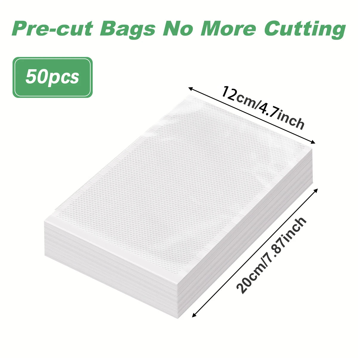 50PCS/Lot BPA-Free Vacuum Food Bags, Vacuum Sealed Storage Bags For Food Storage and Preservation,Reusable Vacuum Sealer Bag