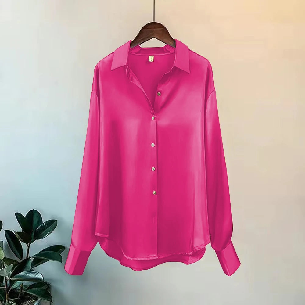 2025 Printemps Chemises et Blouses Nouveaux Cardigans Pullover Femme Haut Tricoté Coréen Manches Longues Revers Bouton Élégance Doux Manteaux Décontractés