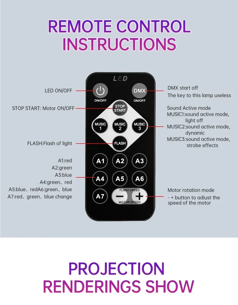 Galaxy Projector RGB Star Projector USB Powered Remote Control Night Light Lamp for Birthday Gifts Holiday Party Room Decoration
