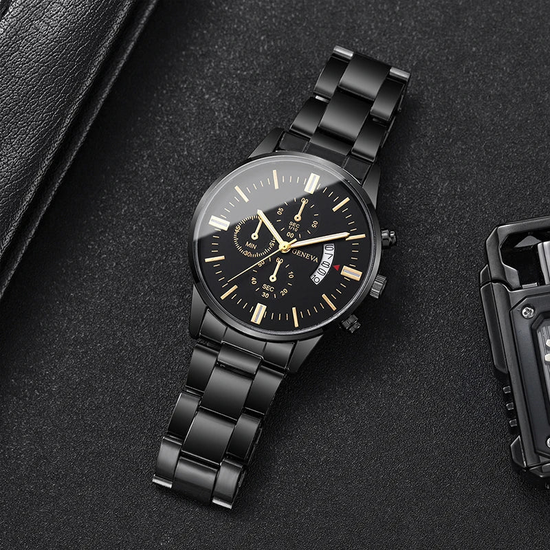Luxus Edelstahl Herren Kalender Quarz Uhr Mode Business Uhren für Herren Uhr Reloj Hombre