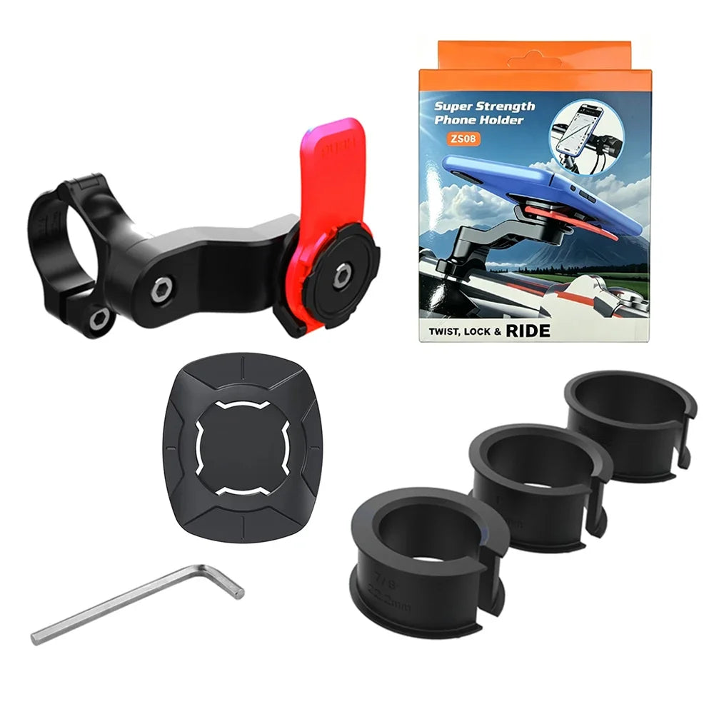Universal Bicycle Mount for Bicycle and Motorcycle Phone Holder, Mobile Phone Holder for MTB 360° Rotatable for MTB or Road Bike