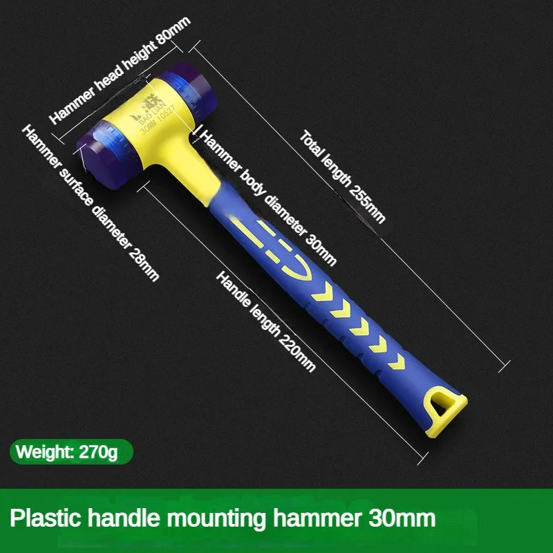 Detachable Insulated Double-Headed Installation Hammer 25mm-45mm Rubber Handle Soft Grip Hammer for Installation Work - Shoppiline