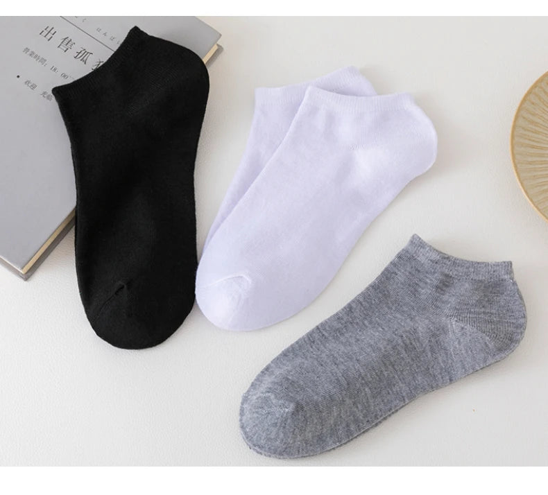 3/5/8 Pairs Women/Men Boat Socks Invisible Low Cut Silicone Non-slip Summer No-show Ankle Socks Solid Color Casual Breathable