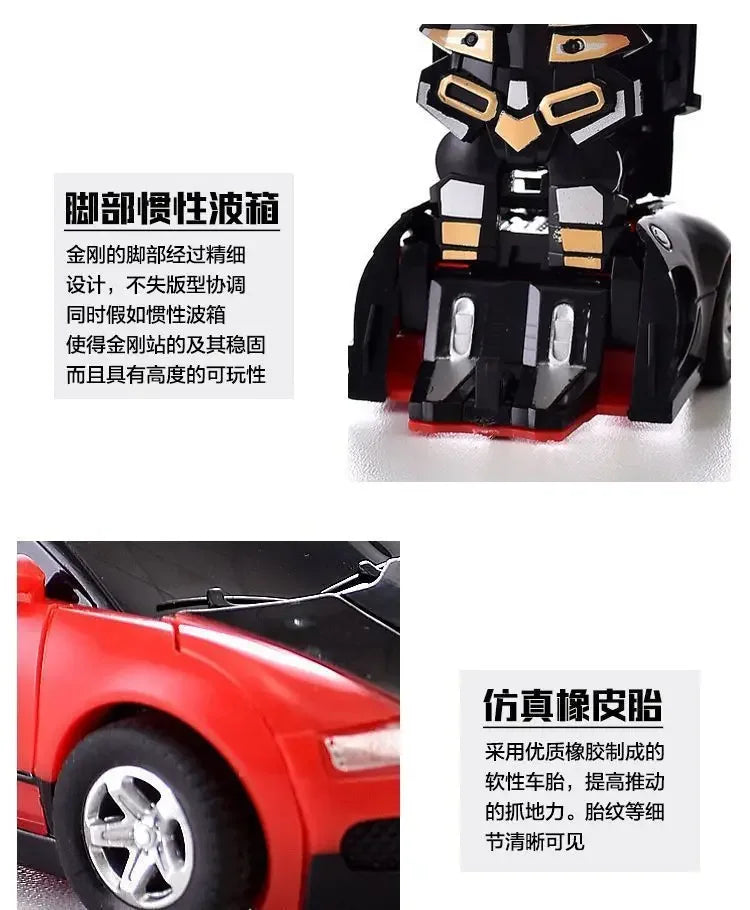 Verformbares Spielzeugauto, Trägheitsaufprall, Ein-Knopf-Verformung, Jungenpuzzle, Kollisionsverformung, Autobot-Roboter