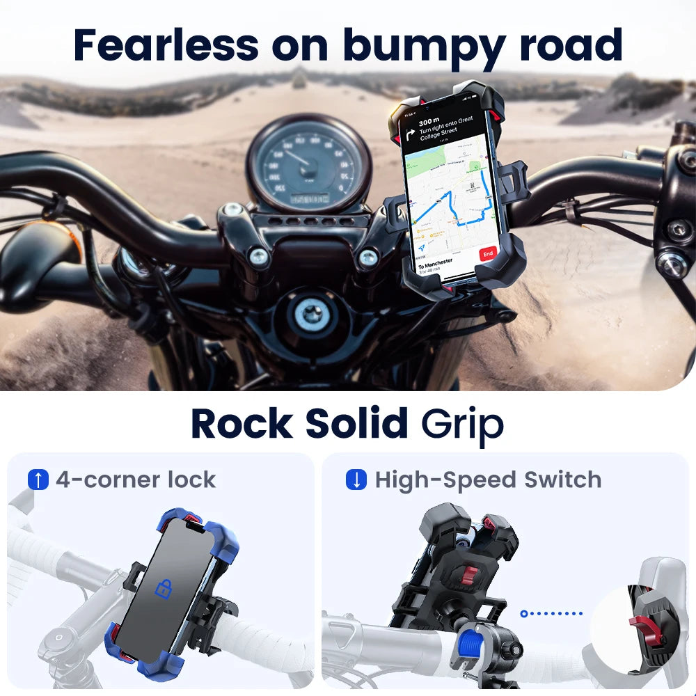 Joyroom Bike Phone Holder 360° View Universal Bicycle Phone Holder for 4.7-7 inch Mobile Phone Stand Shockproof Bracket GPS Clip - Shoppiline