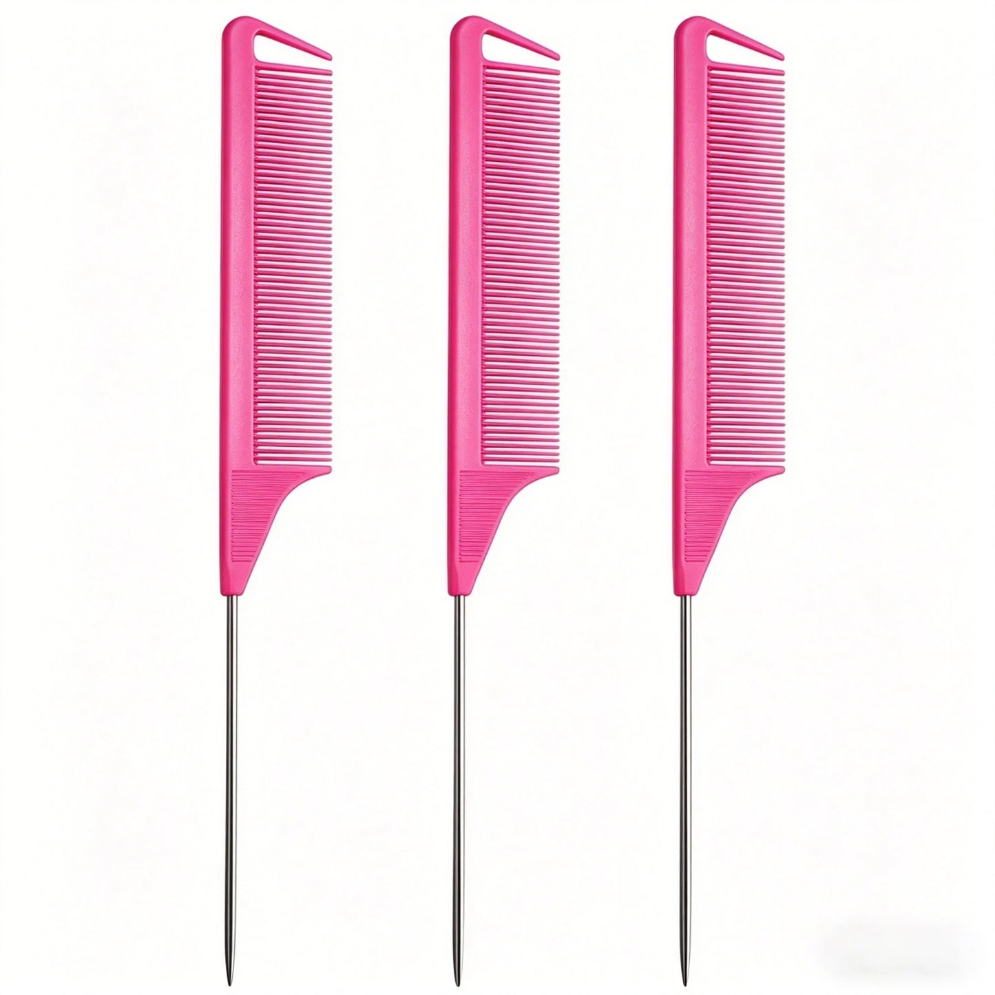 1pcs stainless steel pointed tail hair comb professional hair comb hair brush salon hair styling tool hair comb