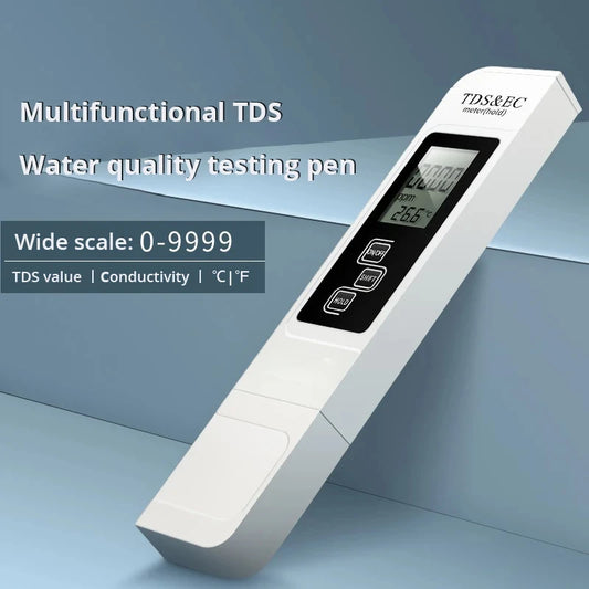 1pc White Handheld TDS Digital Water Tester High Precision Household Purified Tap Water Multifunctional Large Screen Display