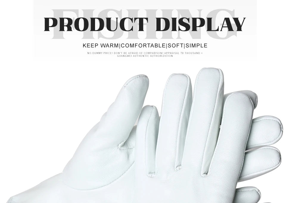 Women's sheepskin gloves winter warm plus velvet short thin touch screen driving color women's leather gloves good quality -2226