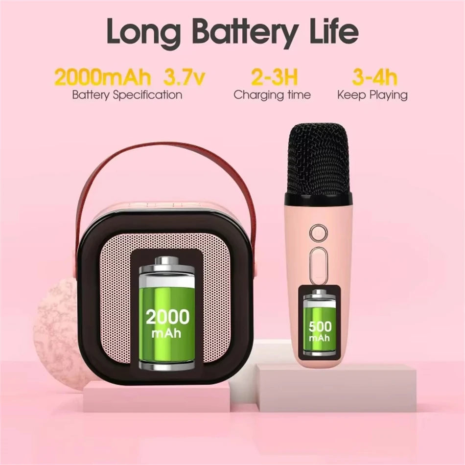 New Hot K12 Bluetooth Speaker Portable Home Cute Karaoke Mini Wireless Audio with Microphone K Song Family Singing Machine