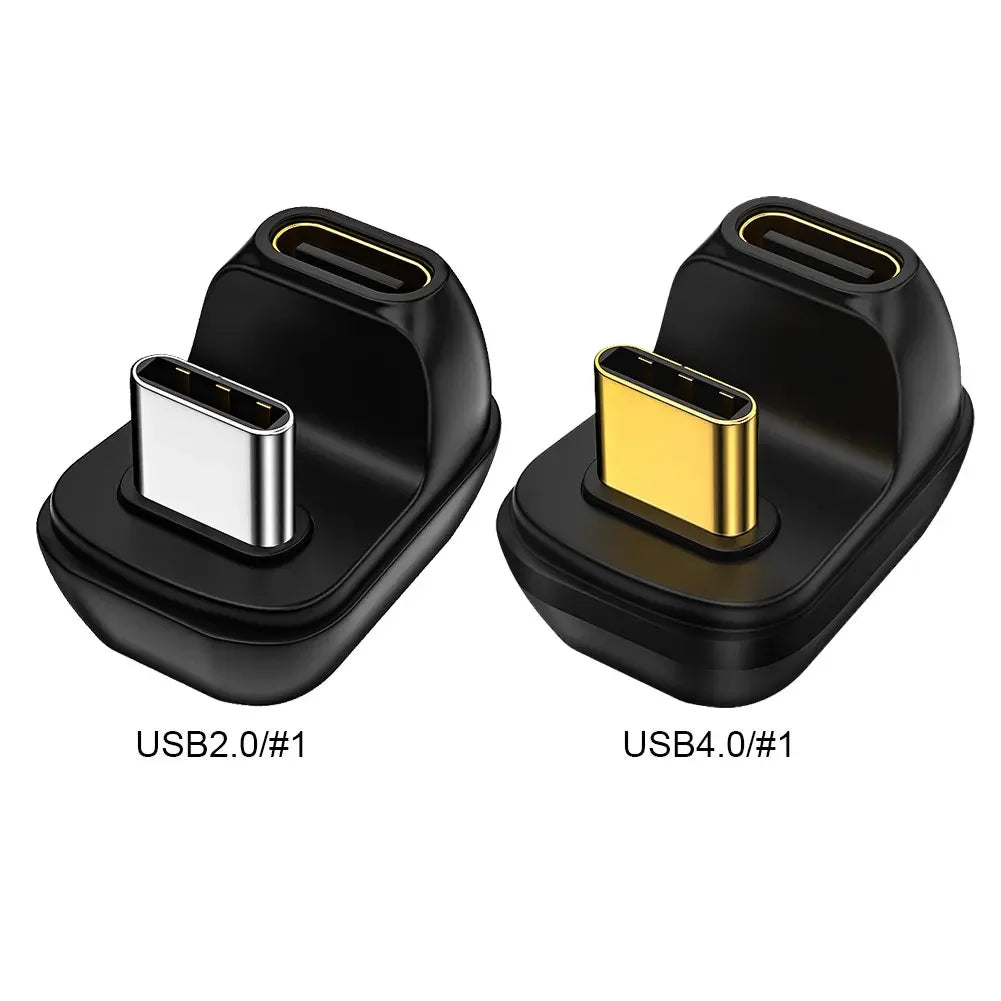 40MB/s 40Gbps Usb C Angle 180 Degree Adapter Thunderbolt 3 4 Usb 2/4 Type C Male To Female Converter 100W Fast for phone Tablet
