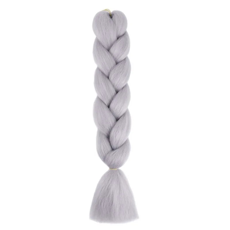 Extensions de cheveux synthétiques de 24 pouces, texture lisse Yaki, pour tresses Jumbo, boîte longue, pour femmes, Dreadlocks
