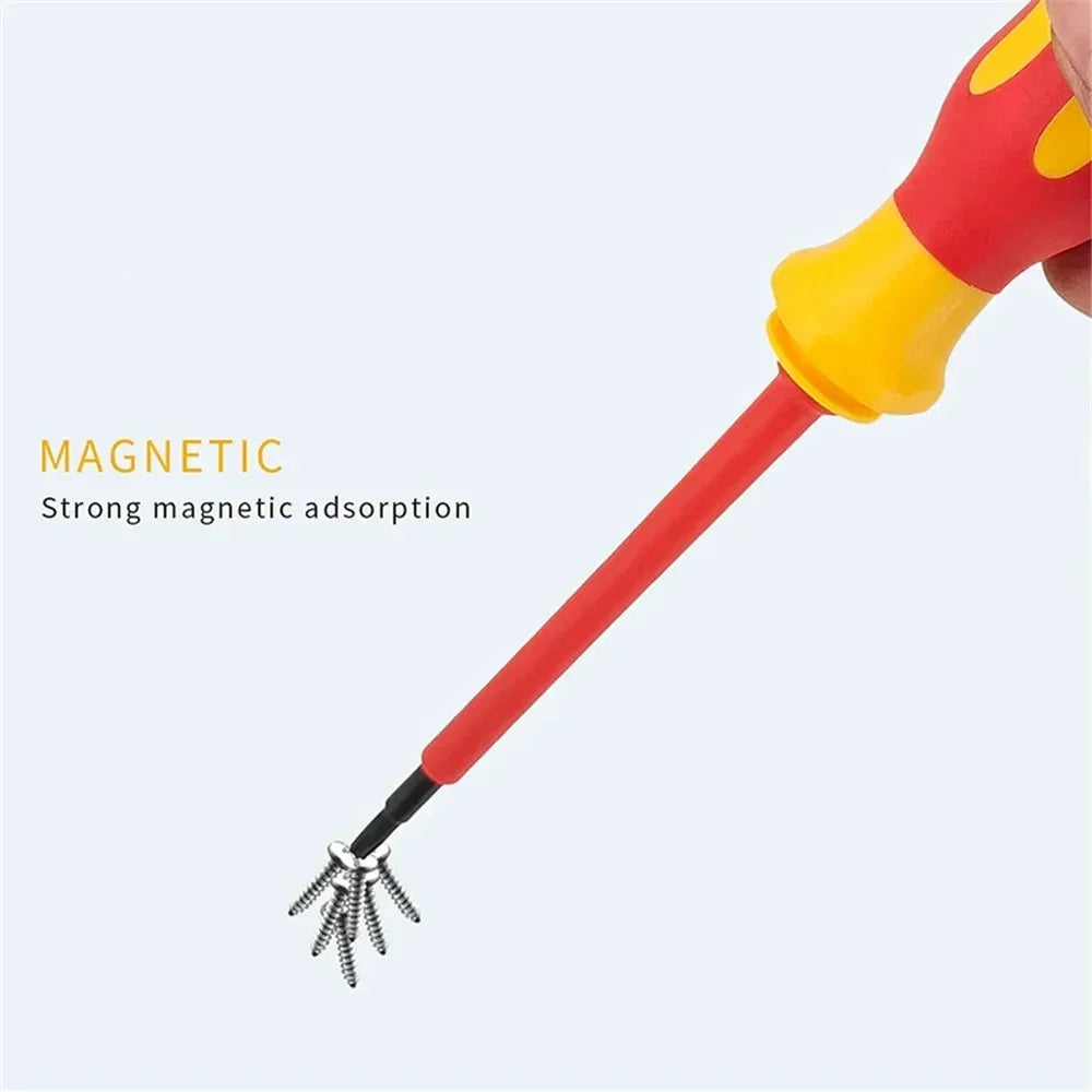New Hexagonal Screwdriver Insulated Electrician Screwdriver High Hardness Set Magnetic Cross Word Shaped Plum Blossom